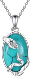 wholesale 925 Sterling Silver Turquoise Whale Pendant Necklace Gothic Jewelry for Women and Men-0-0