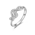 TOUPOP Sterling Silver Zircon Musical Note Treble Clef Ring-0-0