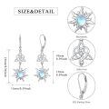 wholesale 925 Sterling Silver Sun Moonstone Celtic Knot Zircon Drop Earrings For Women-0-1