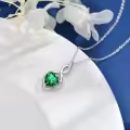 TOUPOP Sterling Silver Birthstone Infinity Heart Pendant Necklace-0-4