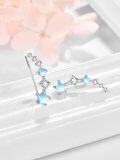 wholesale 925 Sterling Silver Opal & CZ Star Ear Climber Earrings for Women Girls -0-1