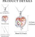 wholesale 925 Sterling Silver Mermaid Scales Heart Pendant Necklace for Women - Valentine's Day Gifts-0-4