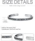 wholesale Sterling Silver Poiuy Inspirational Strength Mantra Cuff Bracelet Set-0-41