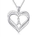TOUPOP Sterling Silver Heart Initial A-Z Pendant Necklace Gift for Women-0-0