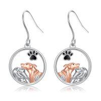 wholesale 925 Sterling Silver Dog Earrings Cute Animal s for Women-Dog