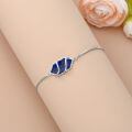 wholesale 925 Sterling Silver Blue Lapis Lazuli Hexagonal Adjustable Bolo Bracelet for Women Fine s-0-4