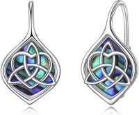 wholesale 925 Sterling Silver Abalone Shell Celtic Trinity Knot Leverback Tree of Life Drop Earrings s for Women Girls-love knot-love knot