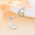 wholesale 925 Sterling Silver Gold Duck Stud Earrings with Crystal Accents - Cute Bird  for Girls and Women-0-2