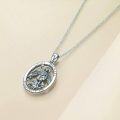 wholesale 925 Sterling Silver Saint Michael Protect Us Oval Pendant Necklace-0-2