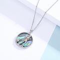 wholesale 925 Sterling Silver Tennis Girl Rose Gold Abalone Shell Pendant Necklace-0-1