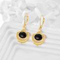 wholesale 925 Sterling Silver Black Onyx Teardrop Leverback Earrings - Bohemian  for Women-0-2
