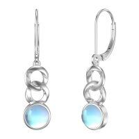 wholesale 925 Sterling Silver Platinum Plated Blue Opalite Chain Link Drop Earrings-5-Infinity