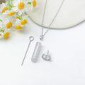 wholesale TOUPOP Bar Urn Necklace (opal), Silver -0-4