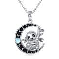 wholesale 925 Sterling Silver Pendant Necklace Wholesale With Moon And Sloth Design-0-0