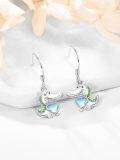 wholesale Gold 925 Sterling Silver Alligator Heart Moonstone Drop Earrings for Women-0-7