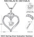 wholesale 925 Sterling Silver Heart-Shaped 2024 Graduation Cap Music Box Pendant Necklace-0-3