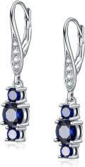 wholesale Sterling Silver 0 04cttw Natural Diamond Birthstone 3 Stone Dangle Earrings-0-0