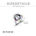 TOUPOP Sterling Silver Crystal Tree Of Life Family Ring Jewelry Gifts-0-5