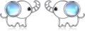 wholesale 925 Sterling Silver Moonstone Elephant Stud Earrings - Cute Animal  for Women-0-0