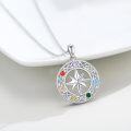 wholesale 925 Sterling Silver Rainbow Crystal 8-Pointed Star Chakra Compass Necklace Infinite Energy Pendant Yoga  for Women Girls-0-5