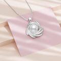 wholesale 925 Sterling Silver AAA+ White Freshwater Pearl Swirl Design Pendant Necklace with Cubic Zirconia Accents-0-4
