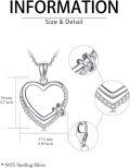 wholesale 925 Sterling Silver & White Sapphire Double Heart Pendant Necklaces for Women - F-G Color Diamonds  Set-0-4