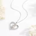 wholesale 925 Sterling Silver Heart-Shaped Mother and Child Pendant Necklaces Wholesale for Women's Gifts-0-5