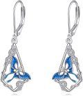 wholesale 925 Sterling Silver Butterfly Enamel Drop Earrings for Women Girls Gift Idea-0-0