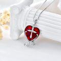 wholesale TOUPOP Nurse Necklace For Women 925 Sterling Silver Cross Stethoscope Heart Crystal With Blue Circle Crystal Pendant Nurse Day Gifts For Nurse Doctor Graduation Medical Student -0-3