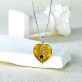 wholesale 925 Sterling Silver Heart-Shaped Citrine Sunflower Pendant Necklace with Bee Charm Gift for Her-0-1