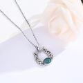wholesale 925 Sterling Silver Turquoise Western Horse Shoe Cowboy Boots Cactus Pendant Necklace for Women-0-2