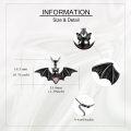wholesale 925 Sterling Silver Gothic Bat with Garnet Stone Pendant Necklace-0-2