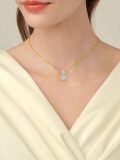 TOUPOP 14K Gold Moissanite 2-Stone Pendant Necklace-0-4