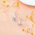 wholesale 925 Sterling Silver Hypoallergenic Lotus Flower Leverback Dangle Drop Earrings-0-2
