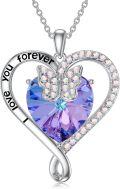 wholesale TOUPOP Butterfly Necklaces For Women Butterfly Gift Butterfly Pendant S925 Sterling Silver For Women Daughter Girlfriend Sister Mother Day Birthday (purple Crystal Heart) -0-0