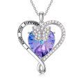 TOUPOP Sterling Silver Purple Crystal Butterfly Necklace Pendant Gift-0-0