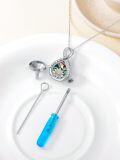 wholesale 925 Sterling Silver Abalone Shell Infinity Lotus Urn Necklace - Always in My Heart Keepsake  for Women & Men-0-2