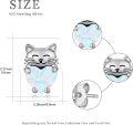wholesale 925 Sterling Silver Heart-Shaped Opal Cat Stud Earrings - Adorable Kitty  for Her-0-3