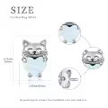 wholesale 925 Sterling Silver Heart-Shaped Opal Cat Stud Earrings - Adorable Kitty  for Her-0-3