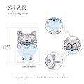 wholesale 925 Sterling Silver Smiling Cat Hugging Heart Opal Stud Earrings White Gold Plated-0-3