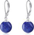 wholesale 925 Sterling Silver Lapis Lazuli Round Drop Earrings-0-0