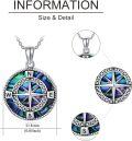 wholesale 925 Sterling Silver Abalone Shell Compass Pendant Necklace  for Women-0-3