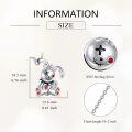 wholesale 925 Sterling Silver & Crystal Goth Bunny Voodoo Doll Pendant Necklace-0-2