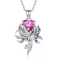wholesale 925 Sterling Silver Fox Pendant Necklace Wholesale w Birthstone Women s Jewelry Gift-0-0