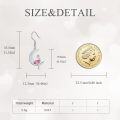 wholesale 925 Sterling Silver Pink Crystal Flamingo Crescent Moon Dangle Earrings for Women Girls Gift Idea-0-4