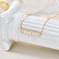TOUPOP 14K Gold & Stone Bar Choker Necklace for Women-0-4