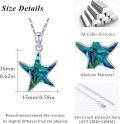 wholesale 925 Sterling Silver Abalone Shell Starfish Pendant Necklace Sea Life Jewelry for Women Girls 45cm Chain Length-0-4