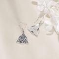wholesale 925 Sterling Silver Triquetra Knot Drop Earrings with Celtic Design-0-2