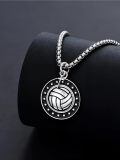 wholesale 925 Sterling Silver Tennis Ball Star Pendant Necklace Cross Charm Never Give Up Inspirational Gift-0-7