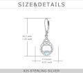wholesale 925 Sterling Silver Opal Celtic Knot Heart Leverback Dangle Drop Filigree Earrings for Women-0-3